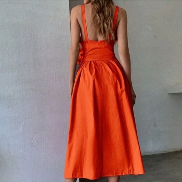 Sunshine orange bow dress - Picture 5 of 6